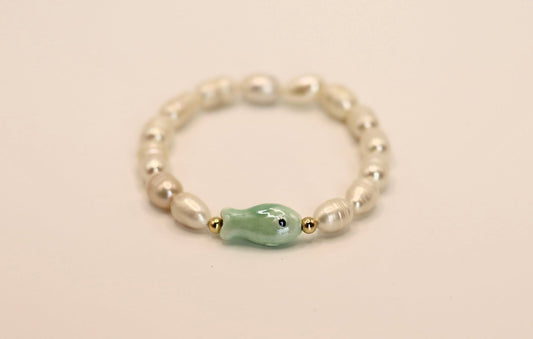 Ocean Bloom Bracelet (Teal Fish)