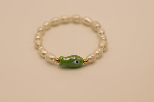 Spring Garden Bracelet (Darker Green Fish)